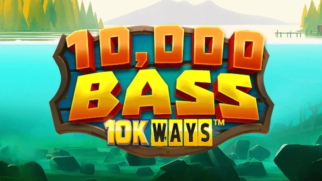 Tampilan layar permainan slot 10,000 Big Bass 10K Ways dengan latar belakang perairan.